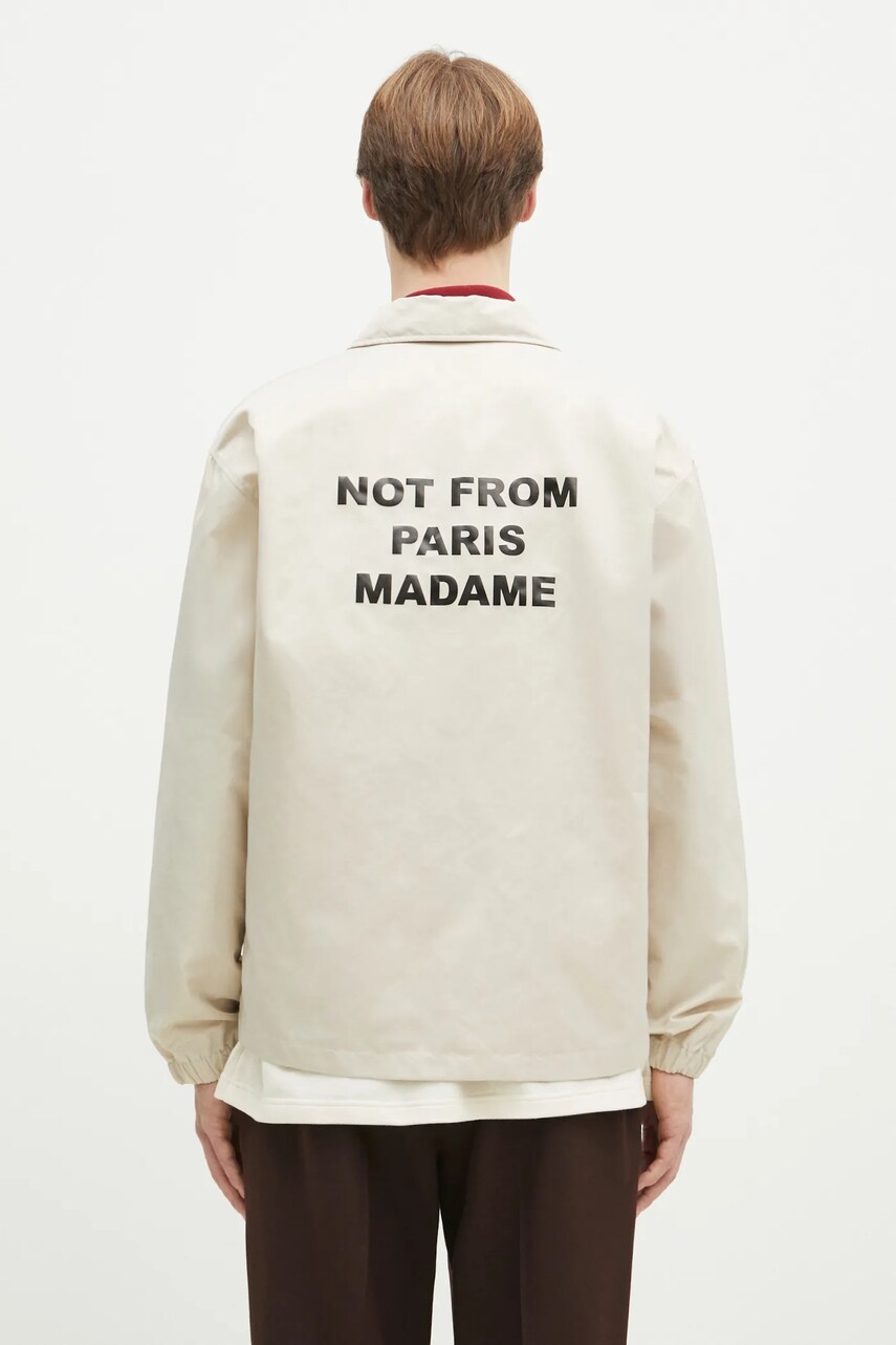 Drôle de Monsieur geaca La Veste Slogan culoarea bej, de tranzitie, PERM-JT183-PA014-MT