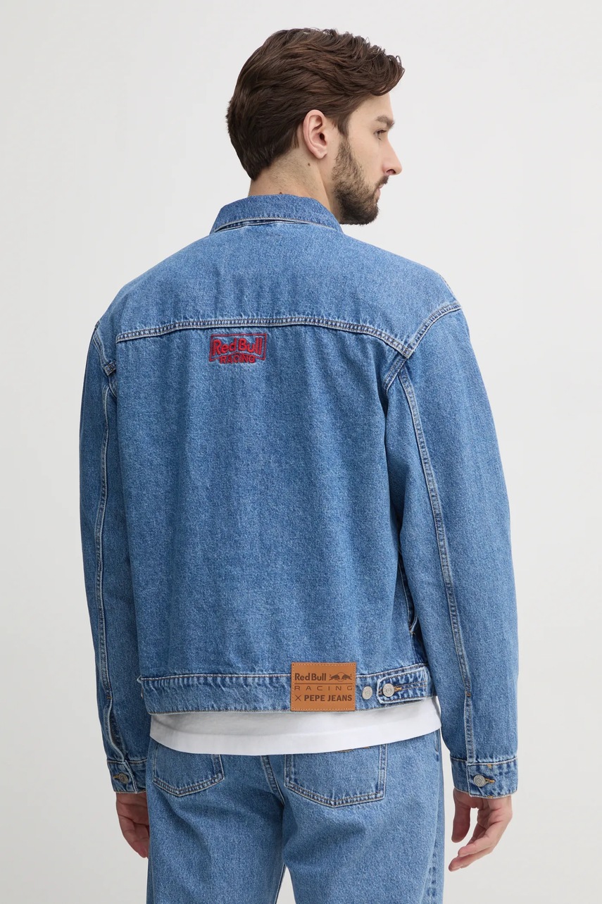 Τζιν μπουφάν Red Bull Racing x Pepe Jeans PRINTED RACE JACKET ανδρικό, χρώμα: μπλε, RM400019R17 φωτογραφία