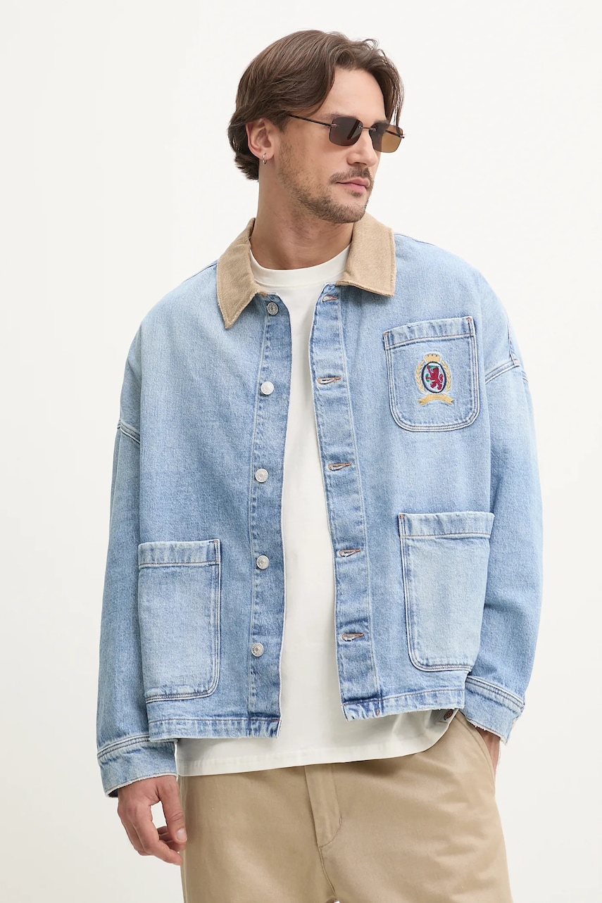 Tommy Jeans geacă din denim de tranzitie, oversize, DM0DM21049