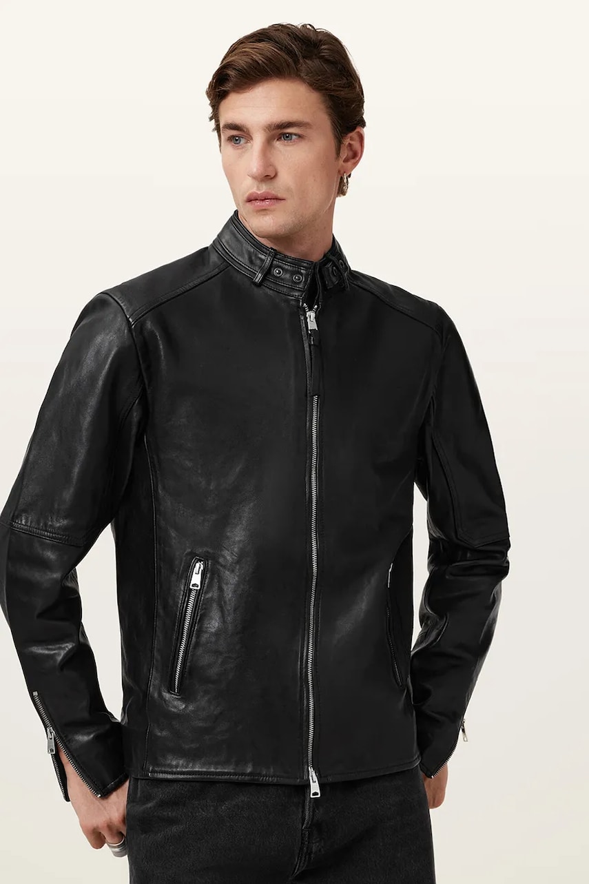 Кожаная куртка AllSaints CORA цвет чёрный переходная M064LB Кожаная куртка AllSaints CORA цвет чёрный переходная M064LB