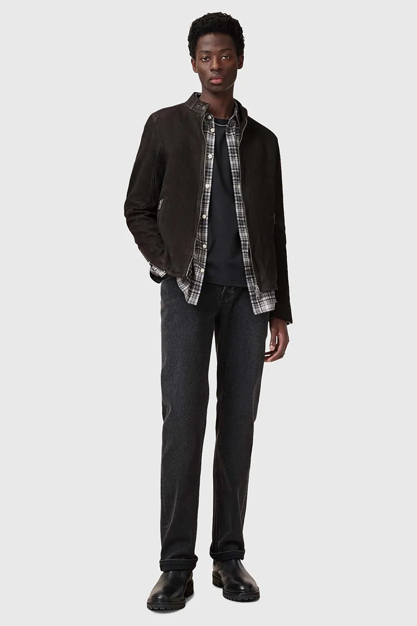 Шкіряна куртка AllSaints CORA колір чорний перехідна M064LB 