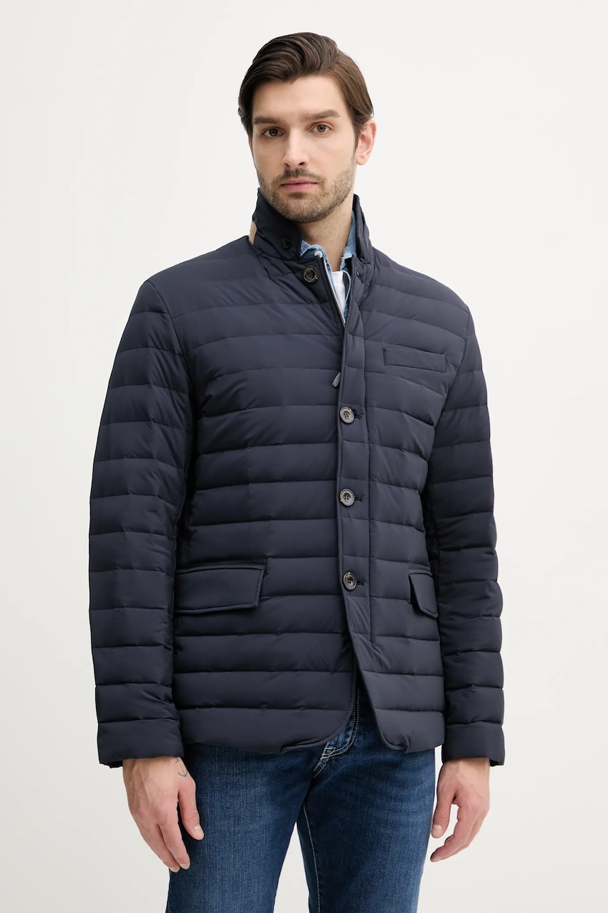 Hackett London geacă de puf bărbați, culoarea bleumarin, de tranziție, HM403298 Hackett London geacă de puf bărbați, culoarea bleumarin, de tranziție, HM403298