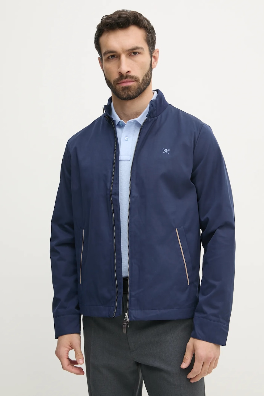 Hackett London geaca culoarea albastru marin, de tranzitie, HM403316 Hackett London geaca culoarea albastru marin, de tranzitie, HM403316