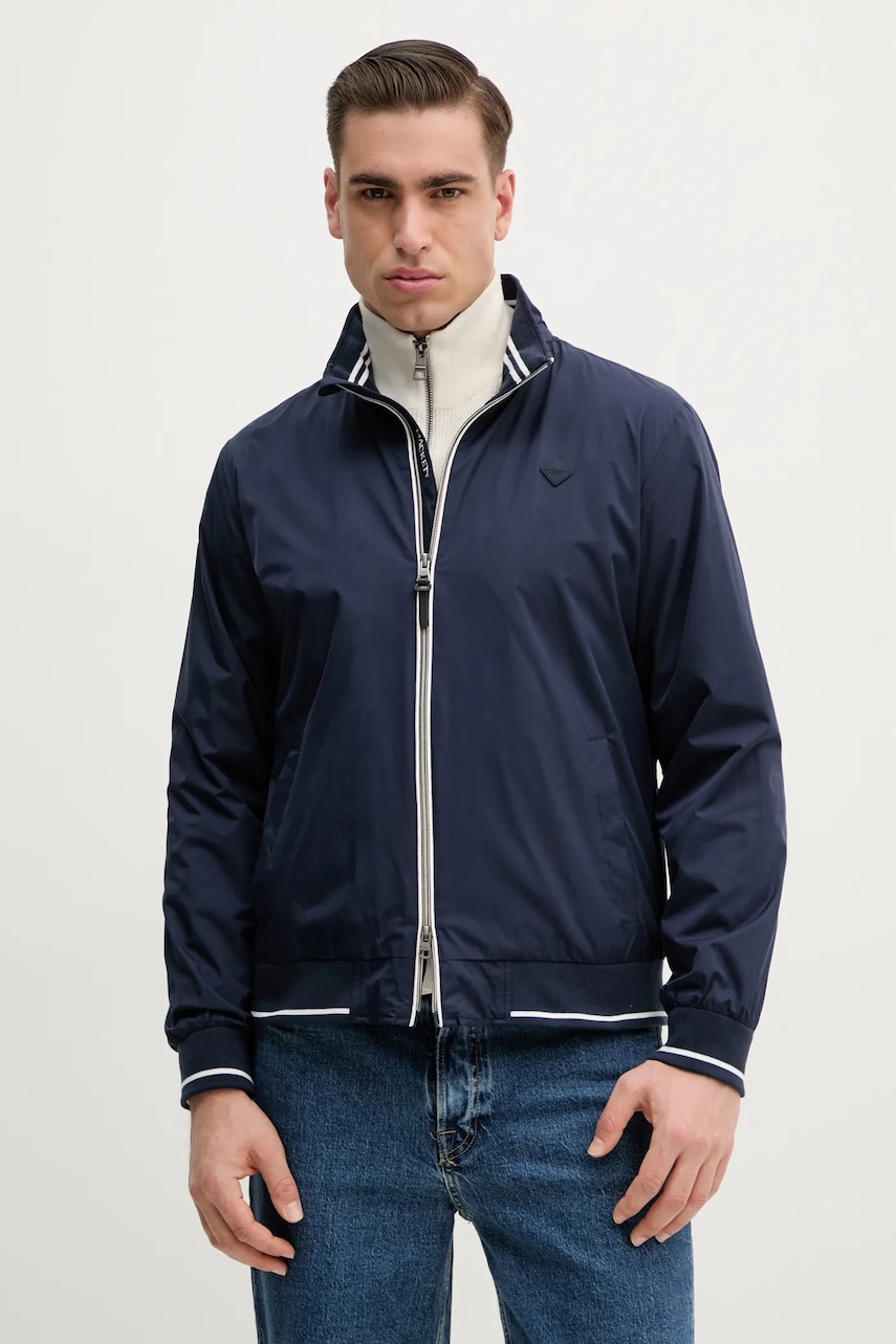 Hackett London geaca culoarea albastru marin, de tranzitie, HM403317 Hackett London geaca culoarea albastru marin, de tranzitie, HM403317