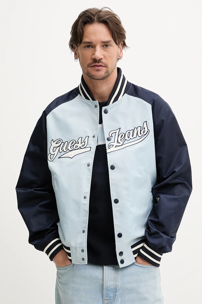 Levně Bomber bunda Guess Jeans modrá barva, přechodná, M5GL32 WHAA2