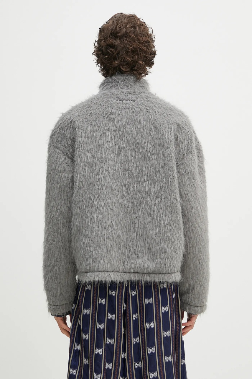 Μπουφάν MKI MIYUKI ZOKU Faux Alpaca Track Jacket χρώμα: γκρι, FAUX.ALPACA.TRACK.JACK. φωτογραφία