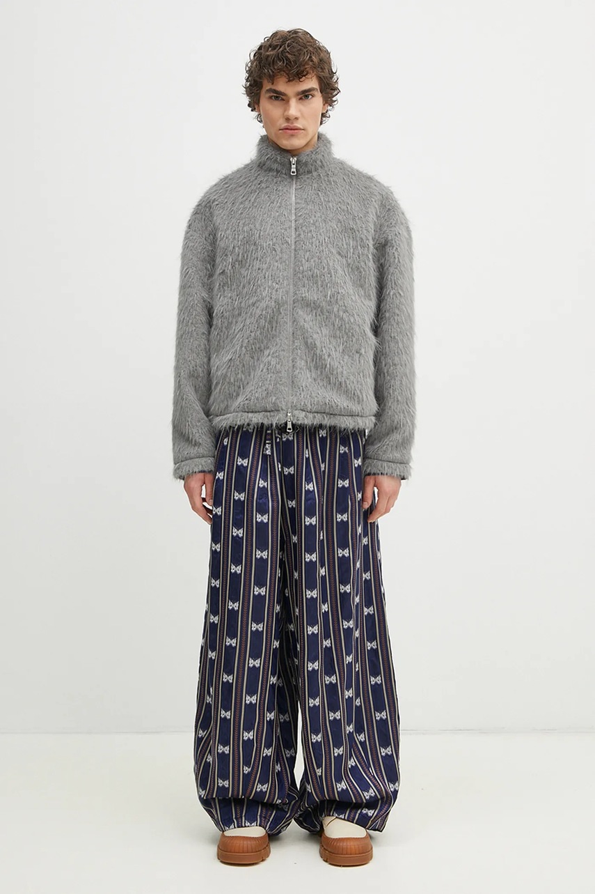 Μπουφάν MKI MIYUKI ZOKU Faux Alpaca Track Jacket χρώμα: γκρι, FAUX.ALPACA.TRACK.JACK. φωτογραφία