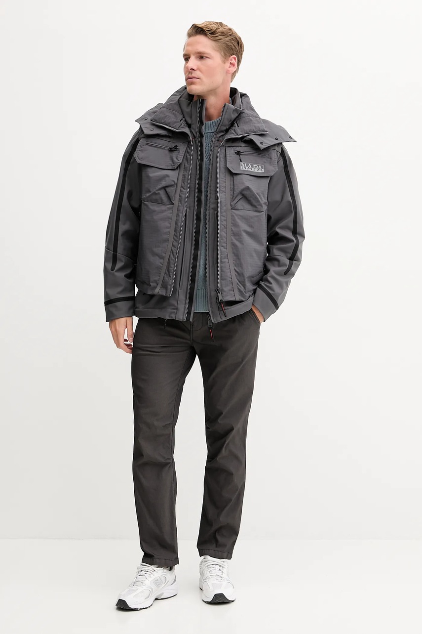 Куртка Napapijri A-Tusco цвет серый переходная oversize NP0A4INCH981