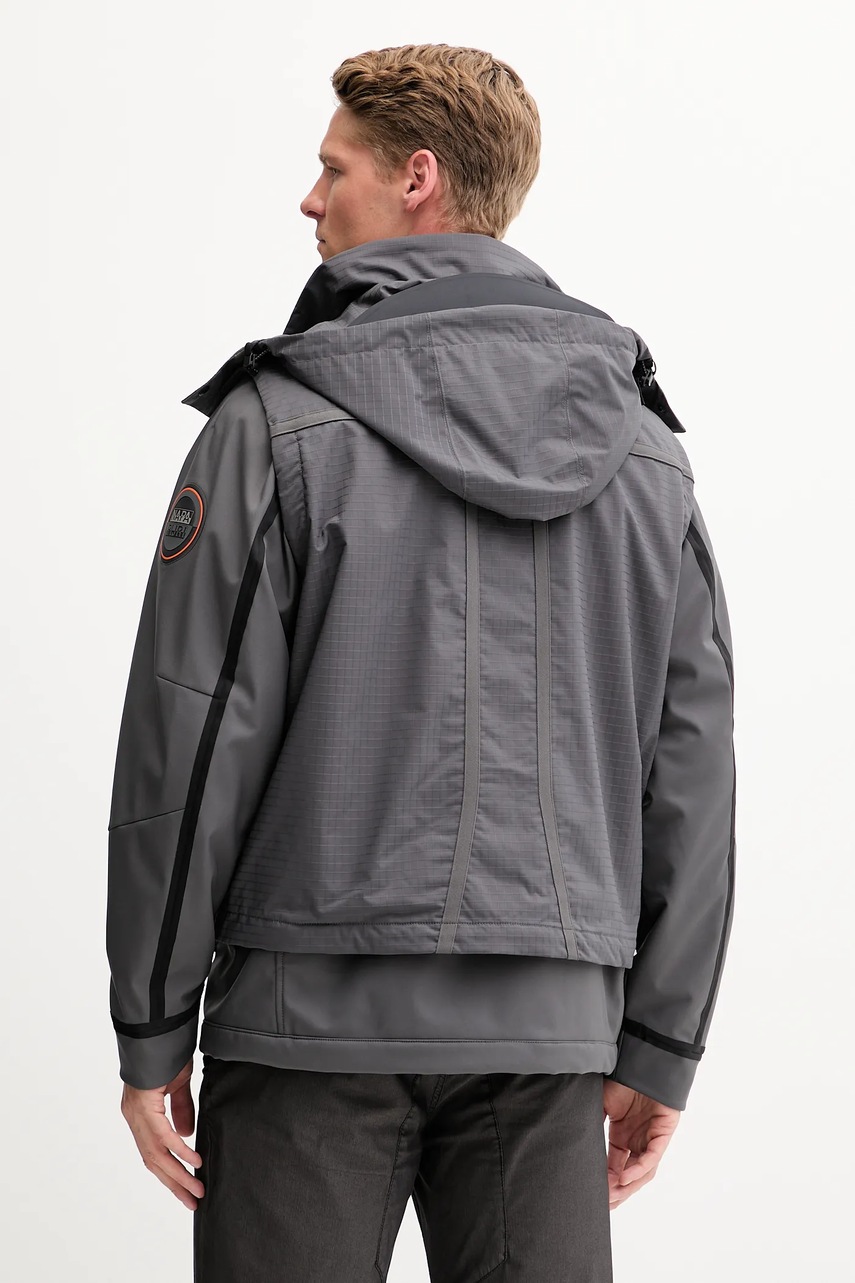 Μπουφάν Napapijri A-Tusco χρώμα: γκρι, NP0A4INCH981 φωτογραφία