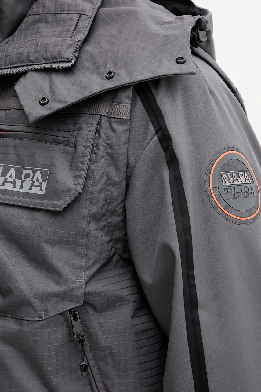 Μπουφάν Napapijri A-Tusco χρώμα: γκρι, NP0A4INCH981 φωτογραφία