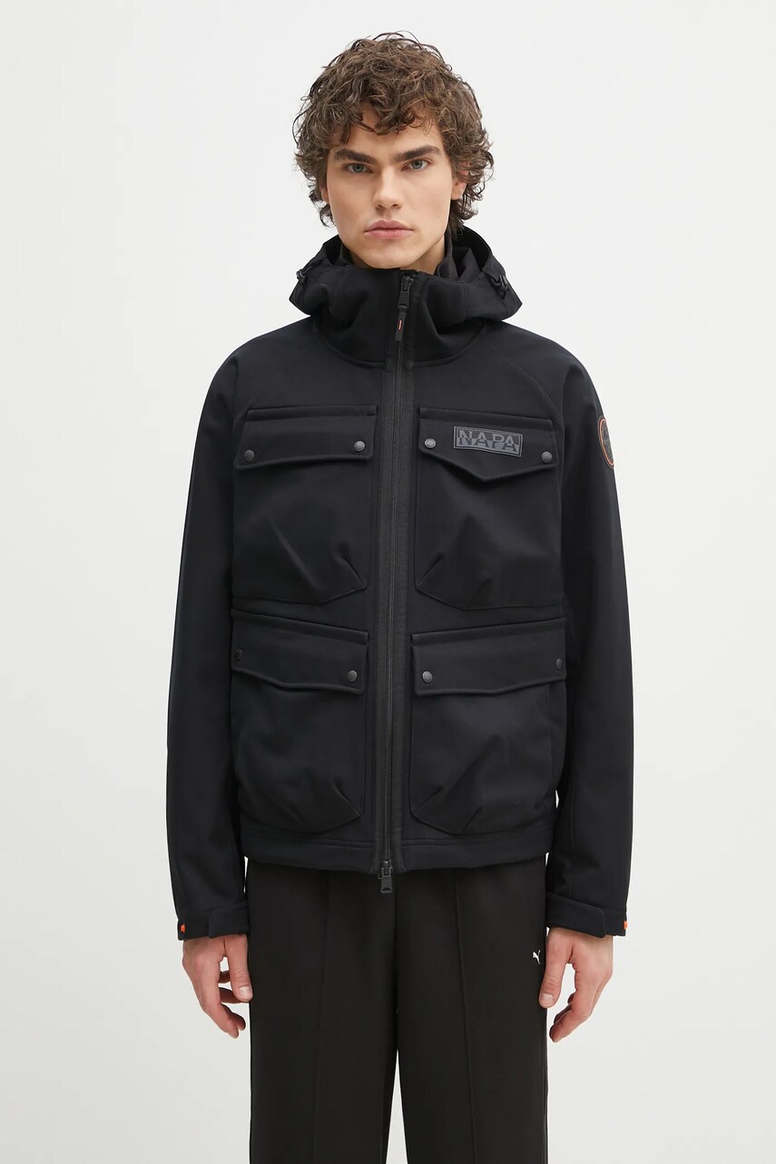 Napapijri geaca A-Rivalto culoarea negru, de tranzitie, oversize, NP0A4ICP9411