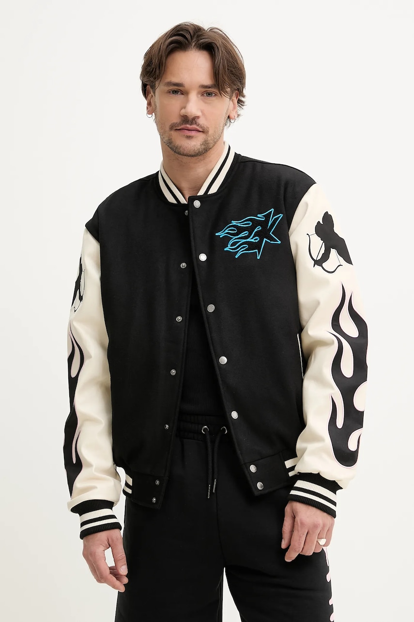 Karl Kani geaca bomber culoarea negru, de tranzitie, 60750019