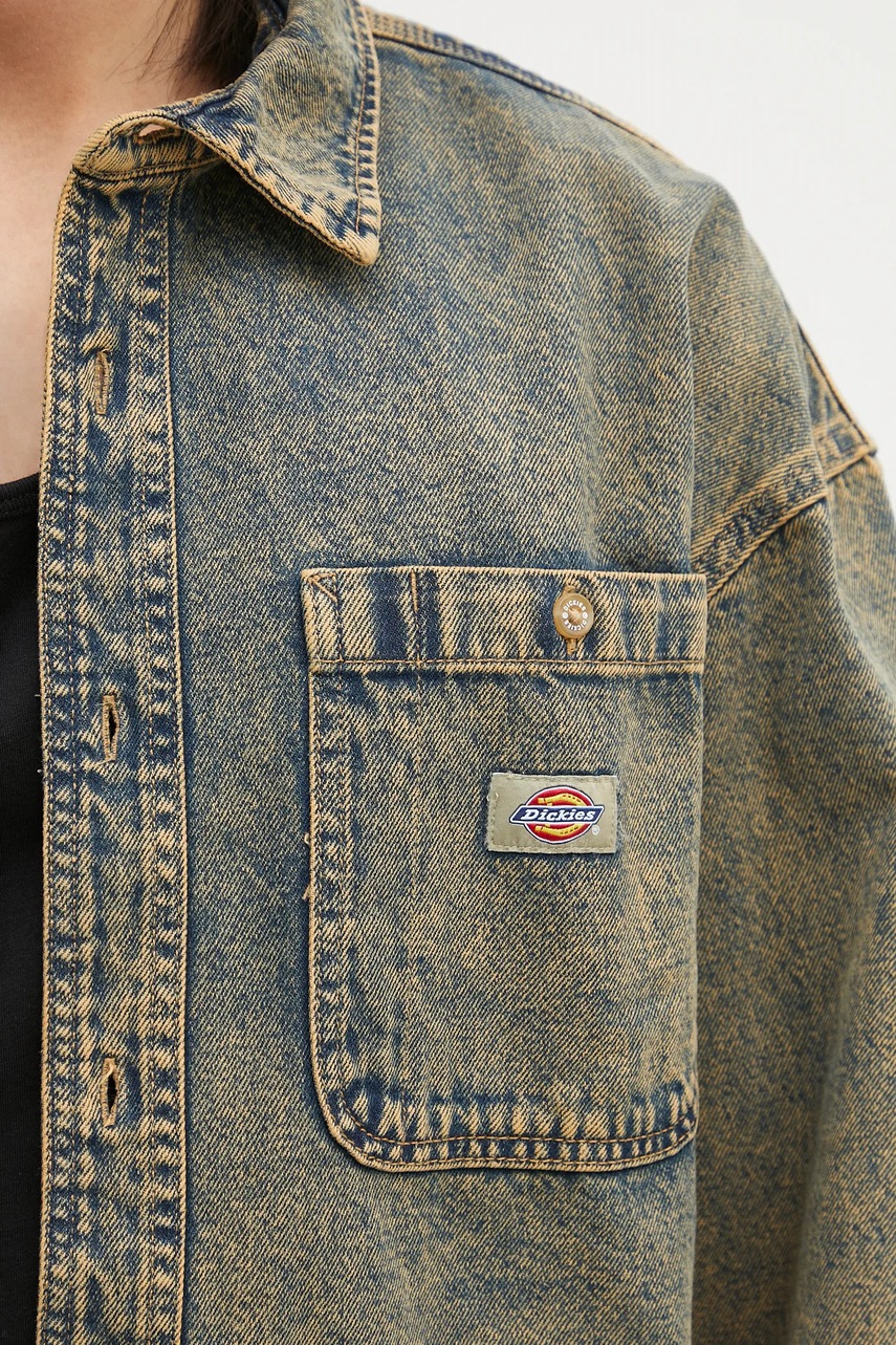 Džínová bunda Dickies Houston Ls Shirt Yellow Fade Indigo (obrázek 4)