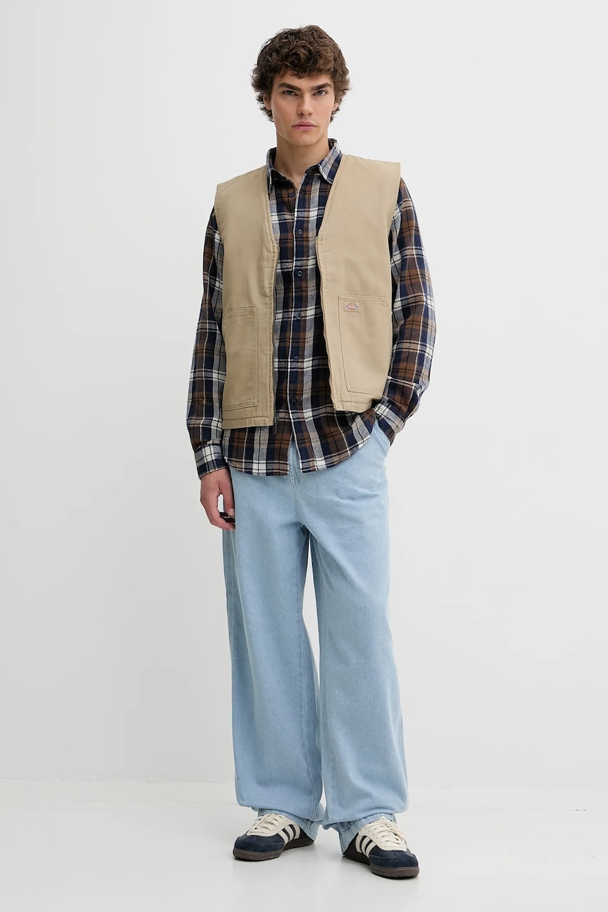 Безрукавка из хлопка Dickies Duck Canvas Summer Vest Sw Desert Sand мужская цвет бежевый переходная DK0A4YQKF021 Безрукавка из хлопка Dickies Duck Canvas Summer Vest Sw Desert Sand мужская цвет бежевый переходная DK0A4YQKF021
