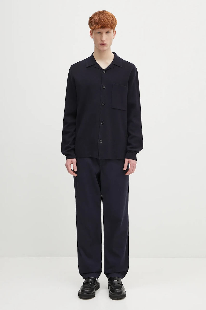Vlnený kardigán Norse Projects Nicolai Merino Cotton Milano Jacket