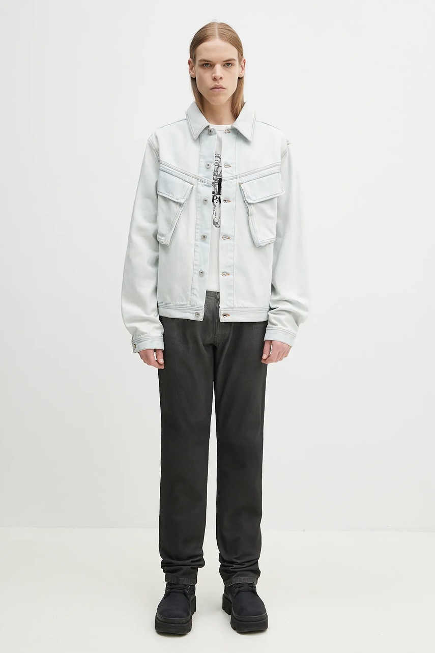 Τζιν μπουφάν Marcelo Burlon Bleach Denim Cargo Jacket Light Blue No φωτογραφία