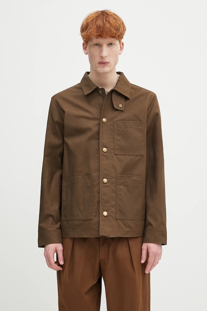 A.P.C. jachetă de bumbac Blouson Gabriel culoarea verde, de tranzitie, COERC.H02841