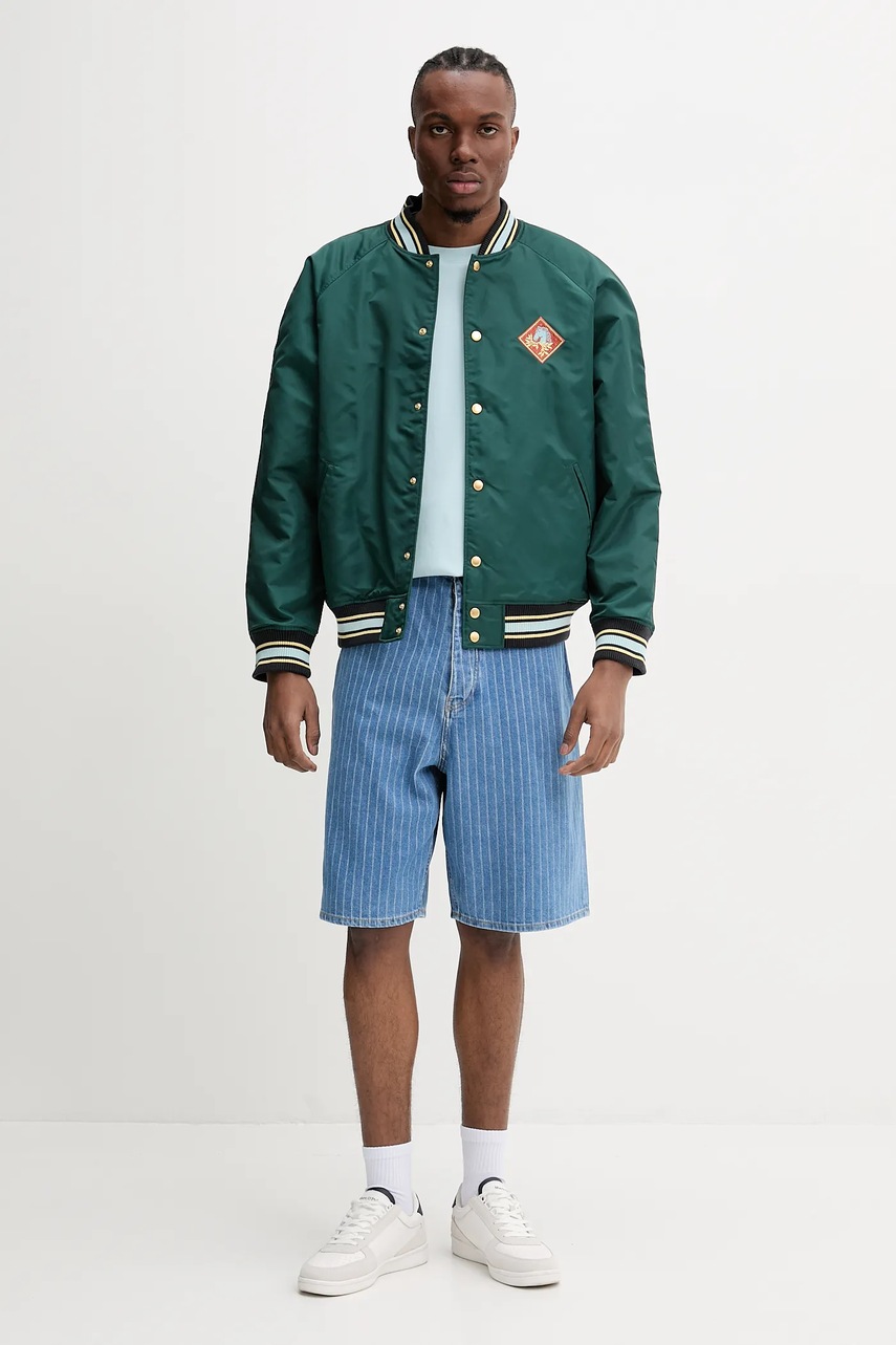 Куртка Drôle de Monsieur Le Bomber Polo цвет зелёный переходная G-JT219-PA014-DGN