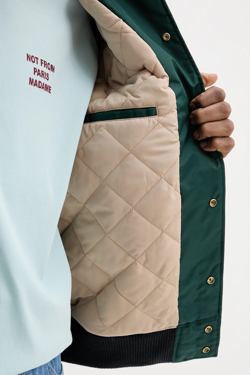 Μπουφάν Drôle de Monsieur Le Bomber Polo χρώμα: πράσινο, G-JT219-PA014-DGN φωτογραφία