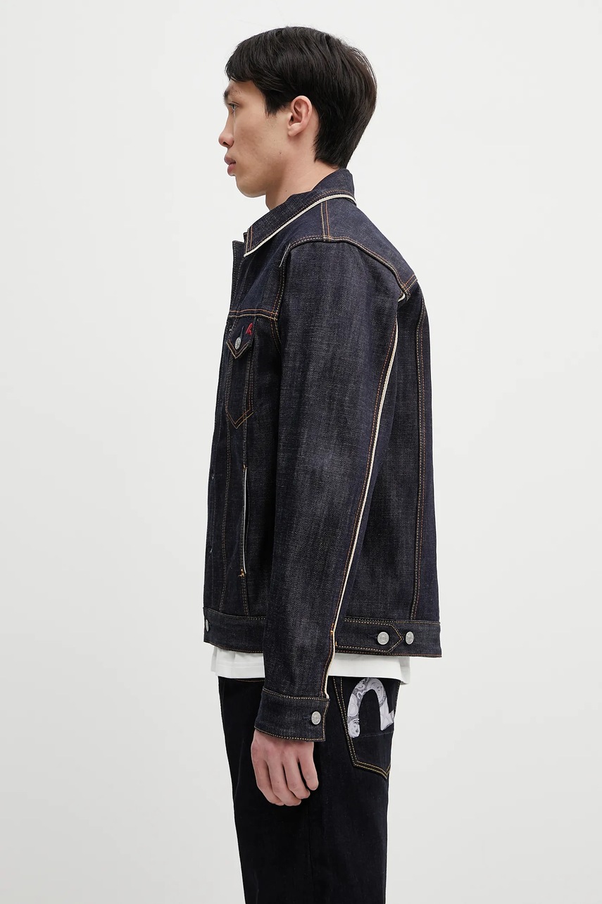 Τζιν μπουφάν Evisu Classic Raw Denim χρώμα: ναυτικό μπλε, 2ESHTM5DJ1042 φωτογραφία