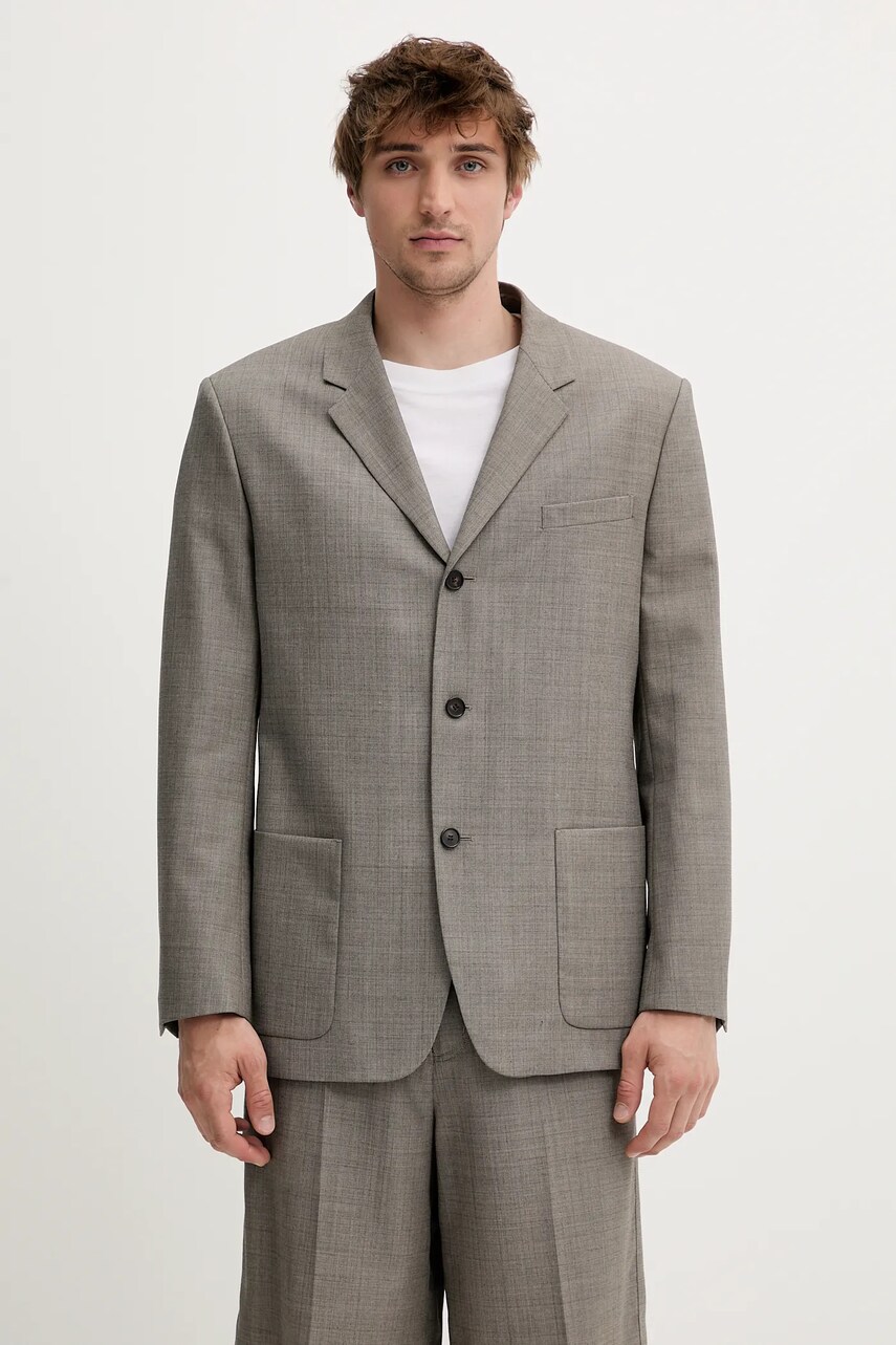 Levně Blazer s příměsí vlny Filippa K pánský, hnědá barva, 31435