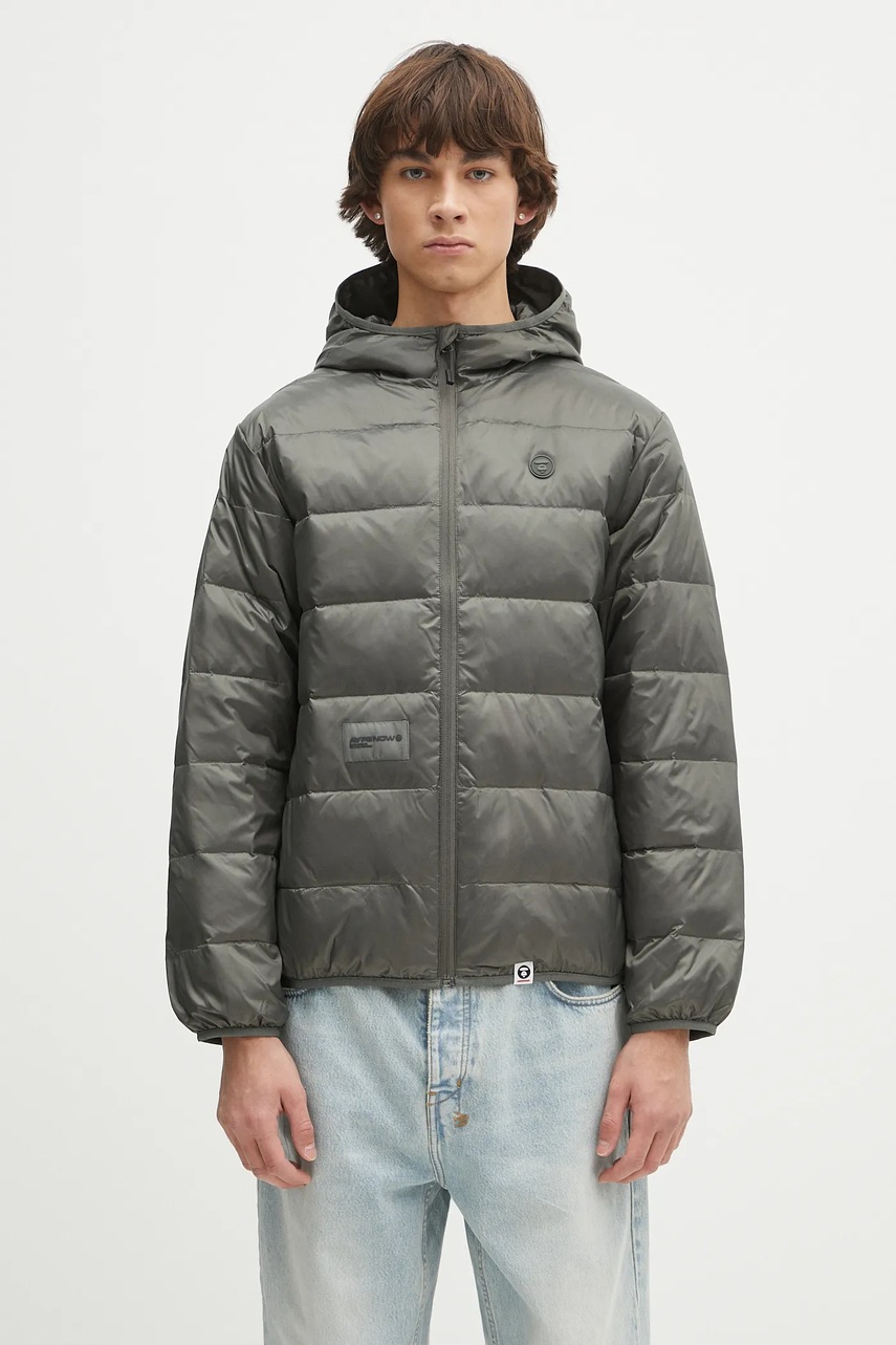 Péřová bunda AAPE Now Down zelená barva, zimní, AAPDNM7652XXN
