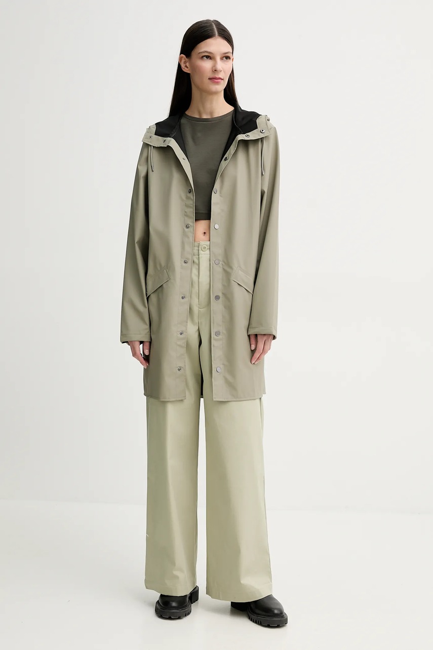 Μπουφάν Rains Long Jacket W3 χρώμα: πράσινο, 12020 φωτογραφία