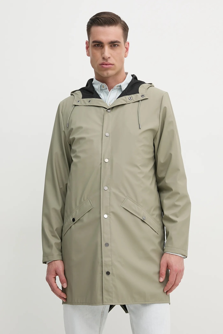 Μπουφάν Rains Long Jacket W3 χρώμα: πράσινο, 12020 φωτογραφία