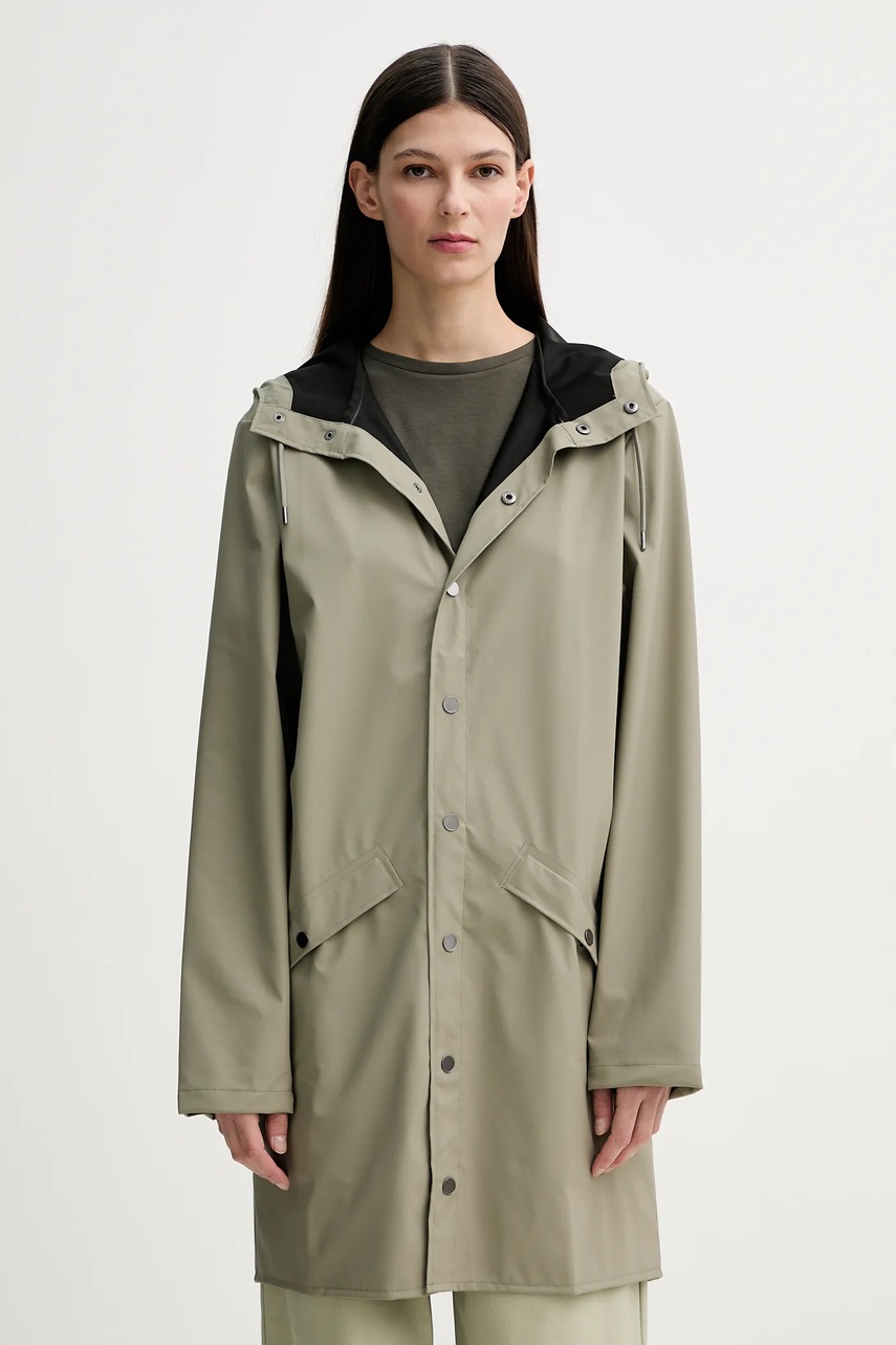 Μπουφάν Rains Long Jacket W3 χρώμα: πράσινο, 12020 φωτογραφία