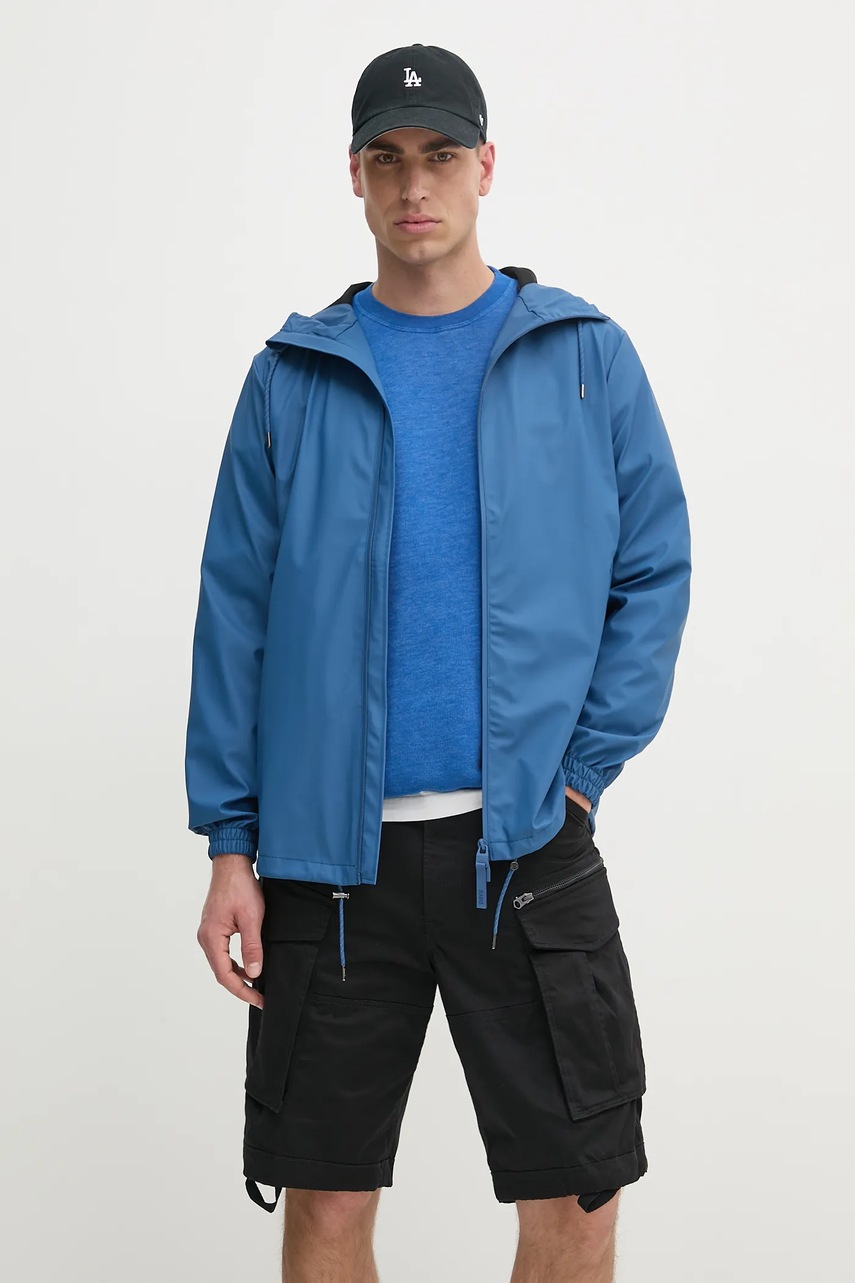 Куртка Rains Storm Breaker W3 цвет синий переходная oversize 18370 Куртка Rains Storm Breaker W3 цвет синий переходная oversize 18370