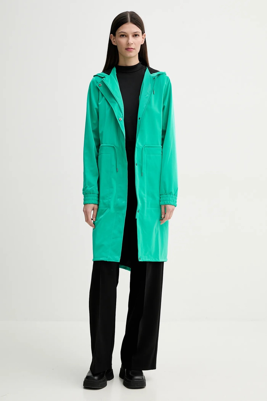 Μπουφάν Rains String W Parka W3 χρώμα: πράσινο, 18550 φωτογραφία