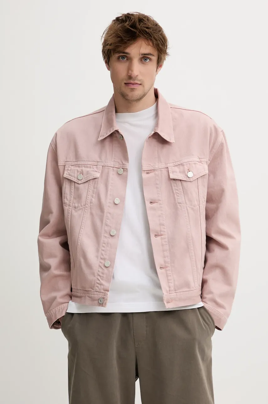 Won Hundred geacă din denim culoarea portocaliu, de tranzitie, oversize, 3567-13055