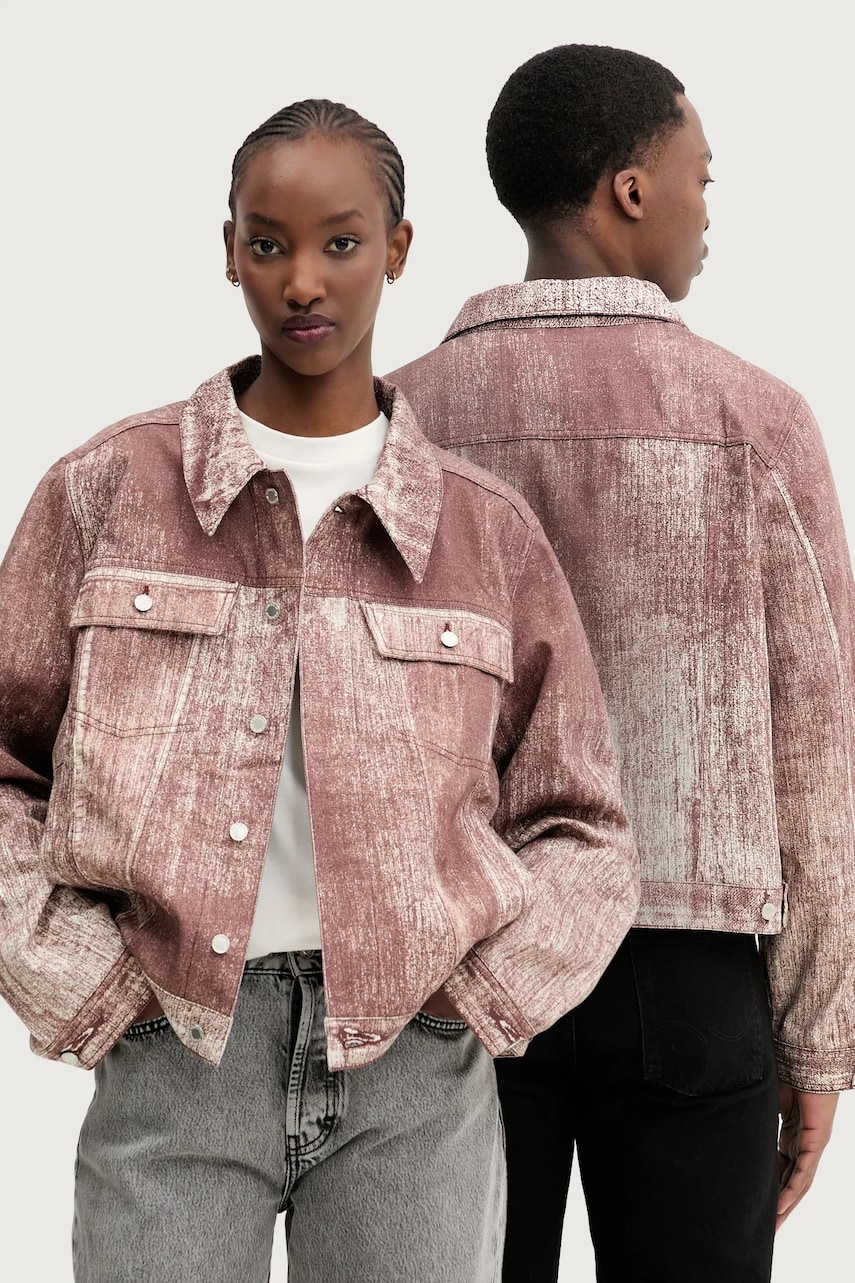 CAMPERLAB geacă din denim culoarea maro, de tranzitie, oversize, AU00021.003 CAMPERLAB geacă din denim culoarea maro, de tranzitie, oversize, AU00021.003