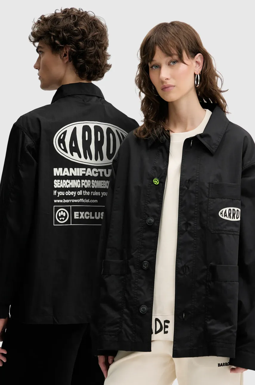 Levně Košilová bunda Barrow černá barva, přechodná, oversize, S5BWUAJK065