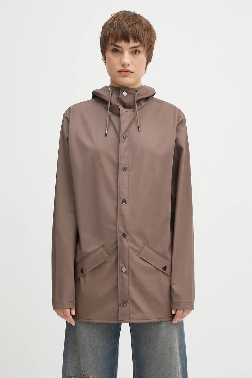 Rains geacă Jacket W3 culoarea maro, de tranzitie, 12010.110
