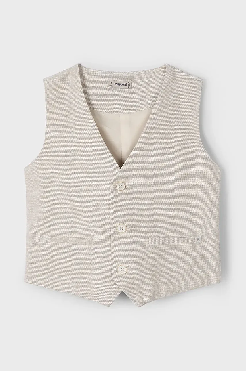 Mayoral vestă pentru copii din amestec de in culoarea bej, 3369