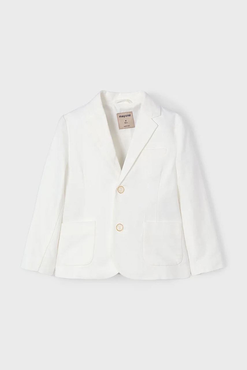 Детский пиджак с примесью льна Mayoral цвет бежевый 3417