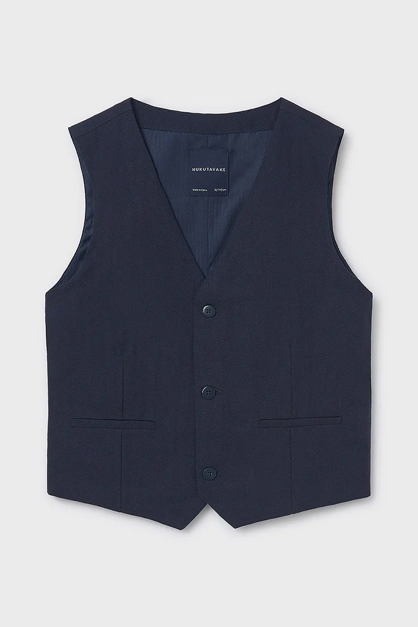 Mayoral vestă pentru copii din amestec de in culoarea albastru marin, 6346