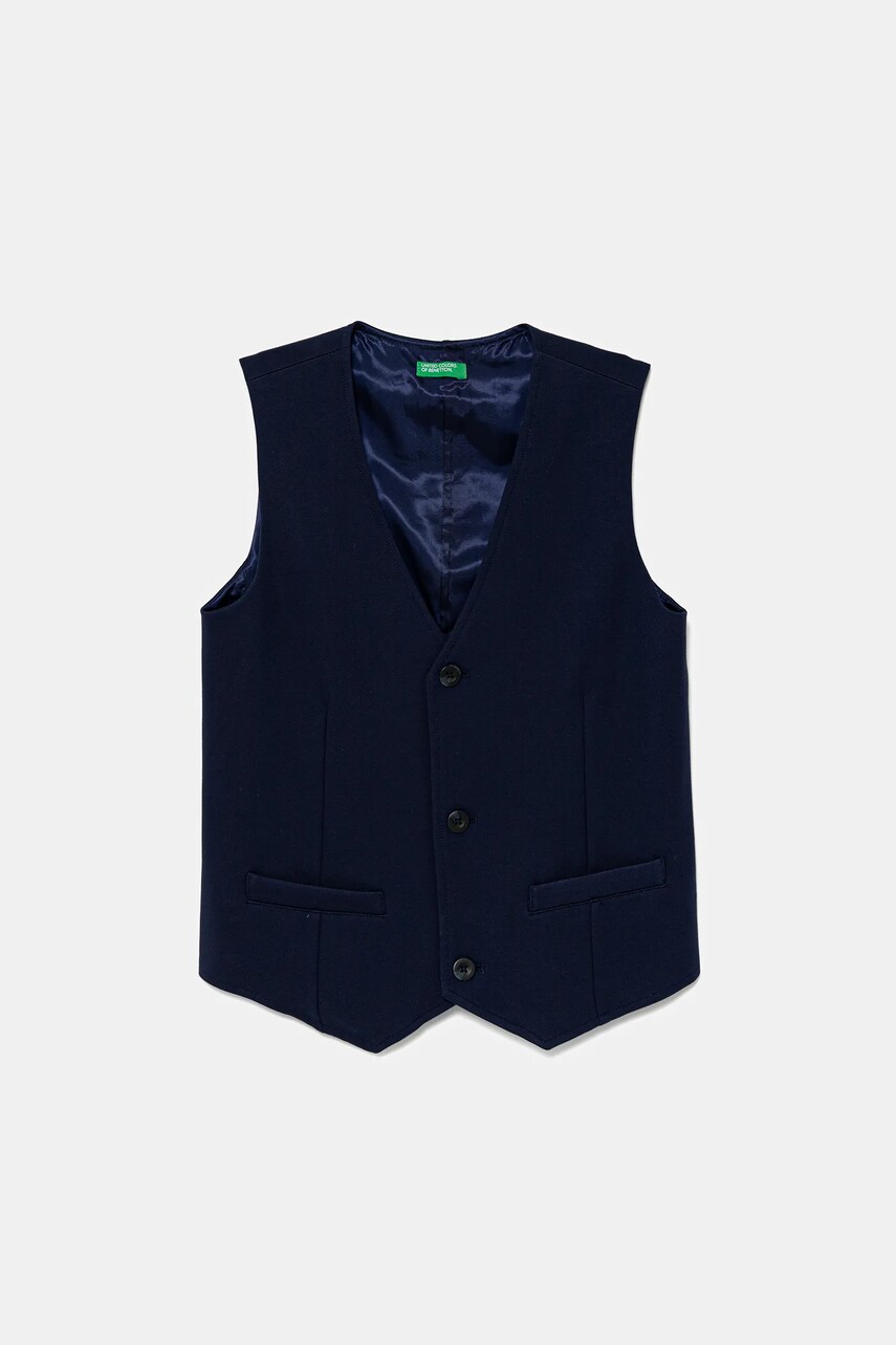 United Colors of Benetton vesta copii culoarea bleumarin, 2U7FCJ010