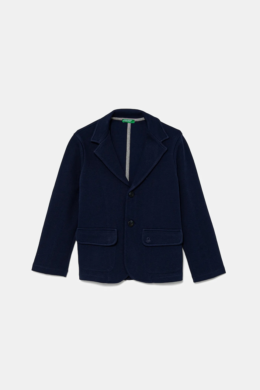 United Colors of Benetton sacou de bumbac pentru copii culoarea bleumarin, 3KWYC600I United Colors of Benetton sacou de bumbac pentru copii culoarea bleumarin, 3KWYC600I