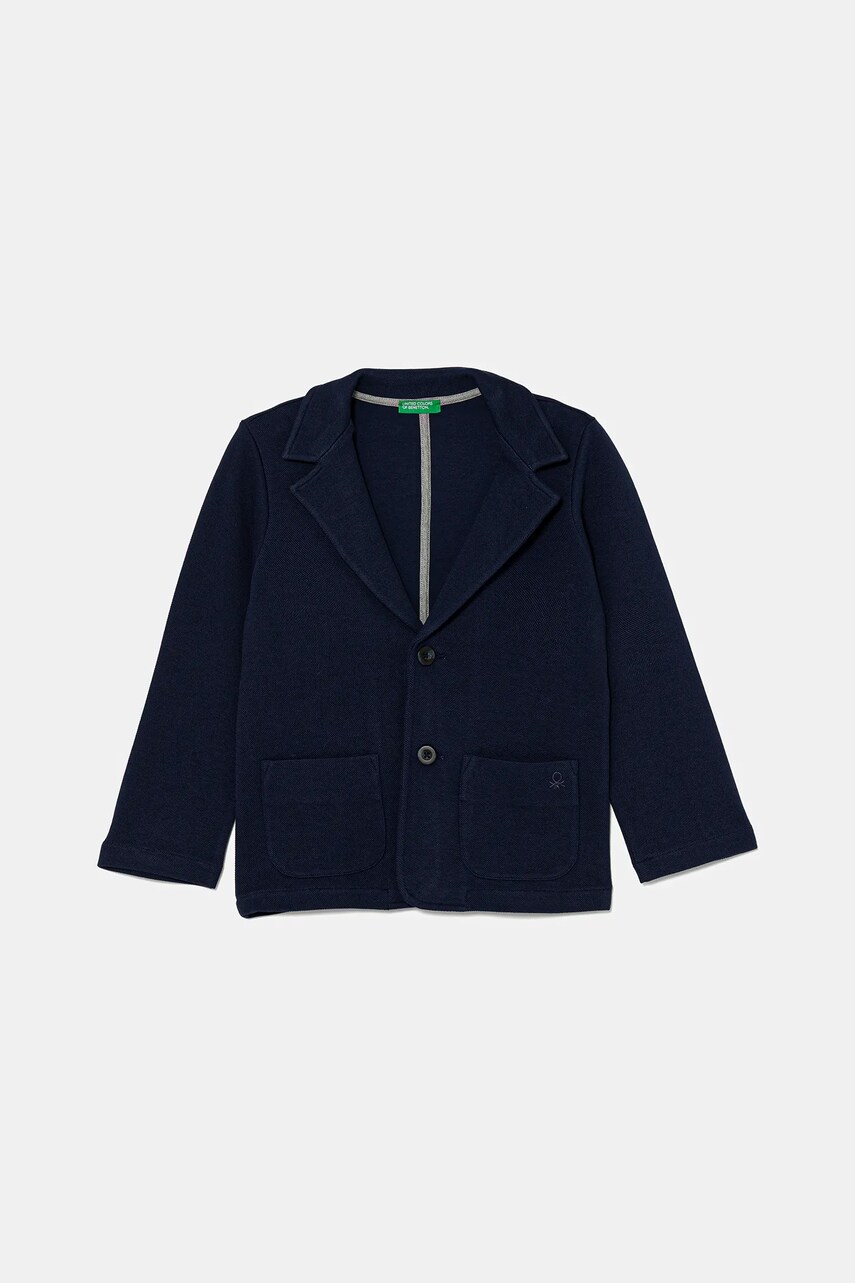 United Colors of Benetton geaca de bumbac pentru copii culoarea bleumarin, 3KWYG600F