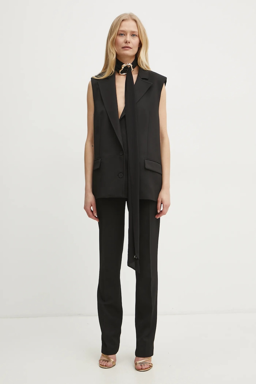 Безрукавка Patrizia Pepe цвет чёрный однобортная 8S0512 A375 Безрукавка Patrizia Pepe цвет чёрный однобортная 8S0512 A375