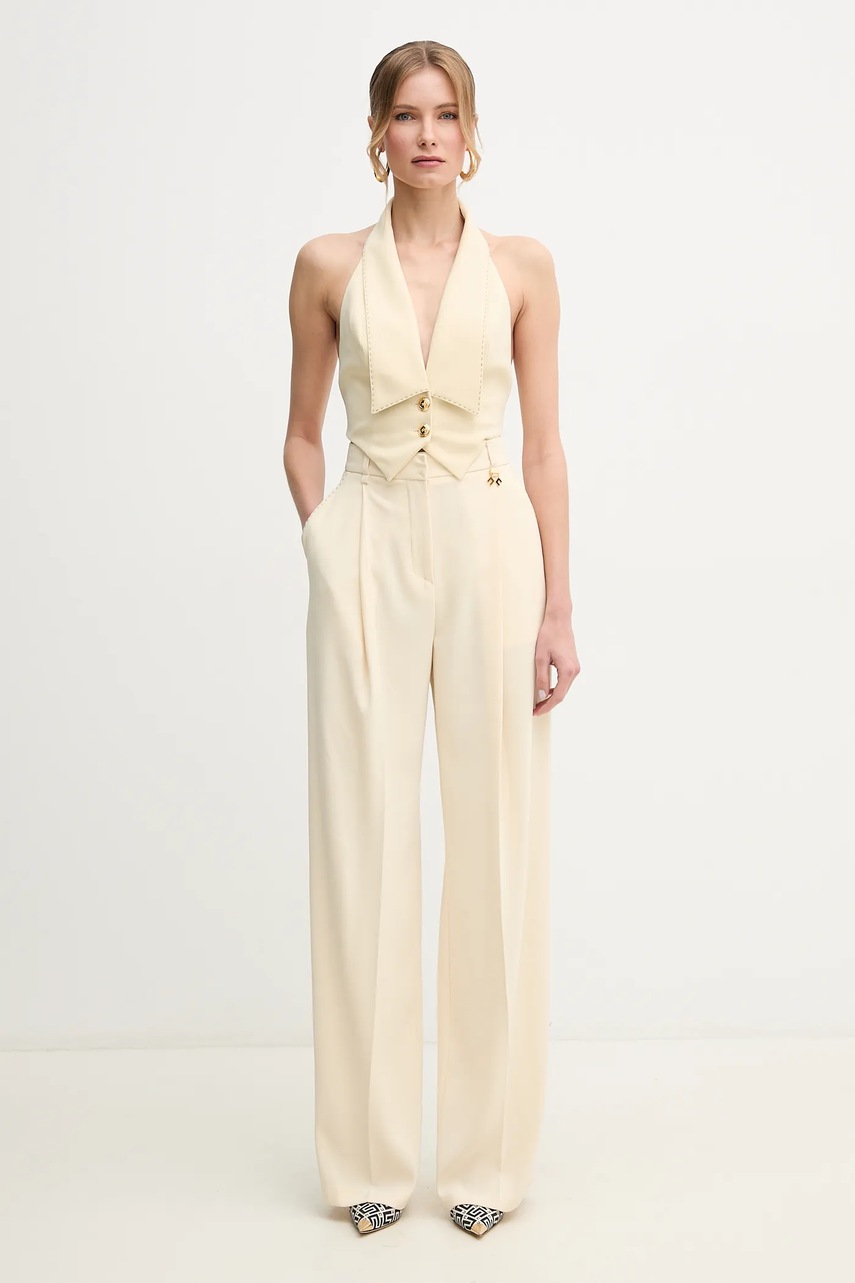 Безрукавка Elisabetta Franchi цвет бежевый однобортная GL00151E2 Безрукавка Elisabetta Franchi цвет бежевый однобортная GL00151E2