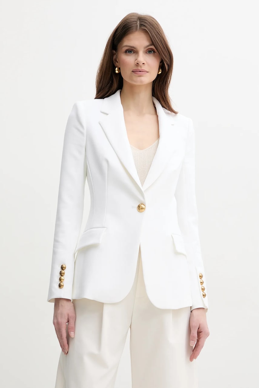 Elisabetta Franchi sacou culoarea alb, un singur rand de nasturi, neted, GI14451E2