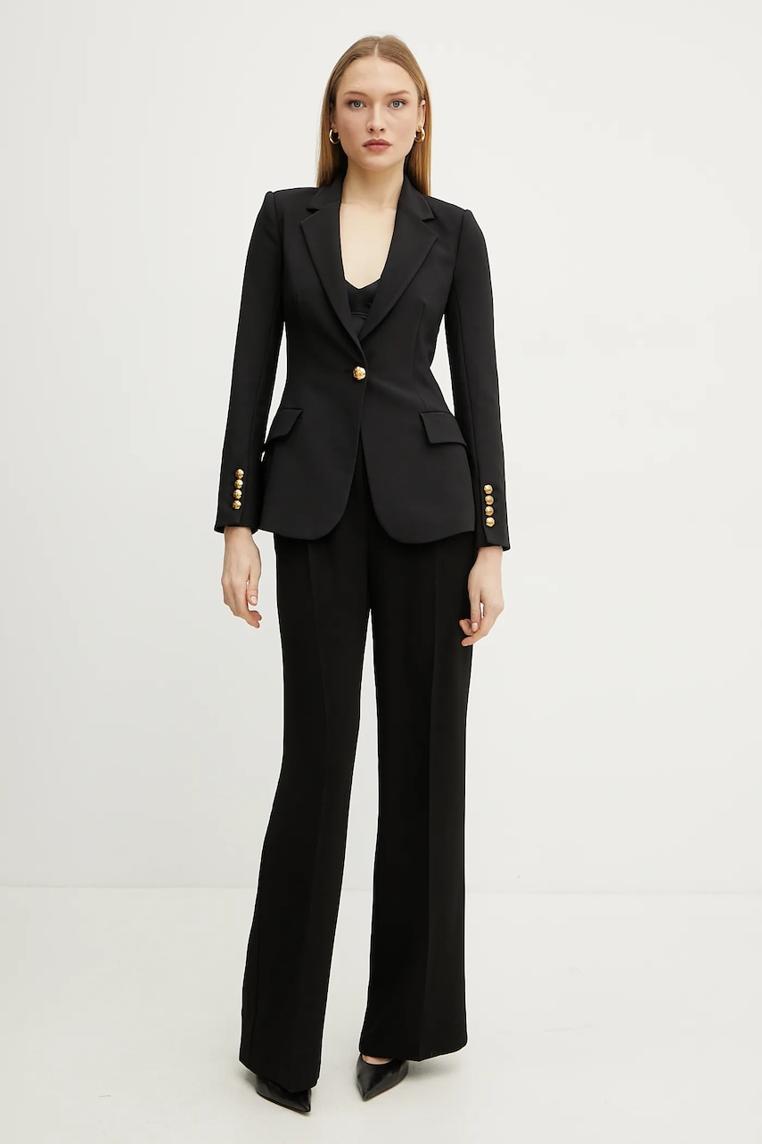 Пиджак Elisabetta Franchi цвет чёрный однобортный однотонный GI14451E2 Пиджак Elisabetta Franchi цвет чёрный однобортный однотонный GI14451E2