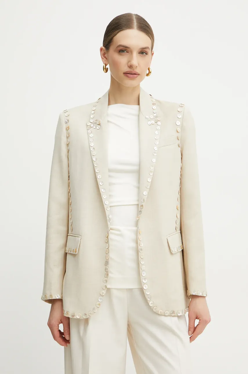 Forte Forte sacou din lana culoarea bej, un singur rand de nasturi, 13529bis.my jacket