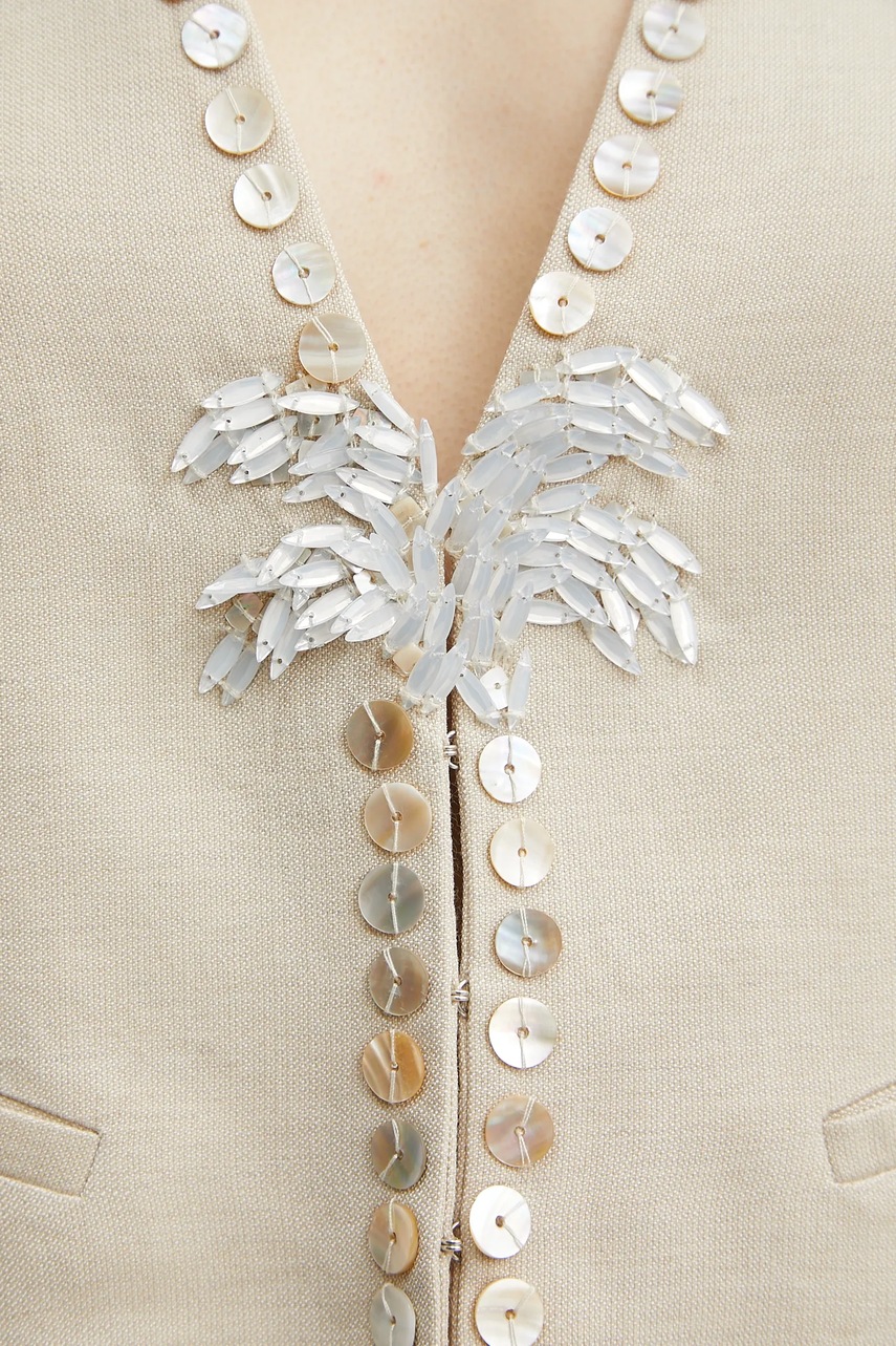 Γιλέκο από μείγμα μαλλιού Forte Forte χρώμα: μπεζ, 13530bis.my jacket φωτογραφία