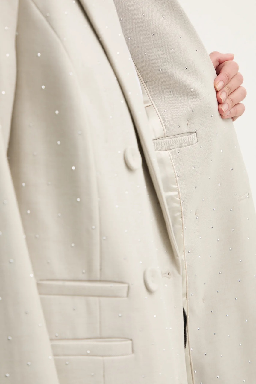 Μπλέιζερ με μίγμα μαλλιού Bruuns Bazaar χρώμα: μπεζ, BBW4204 φωτογραφία