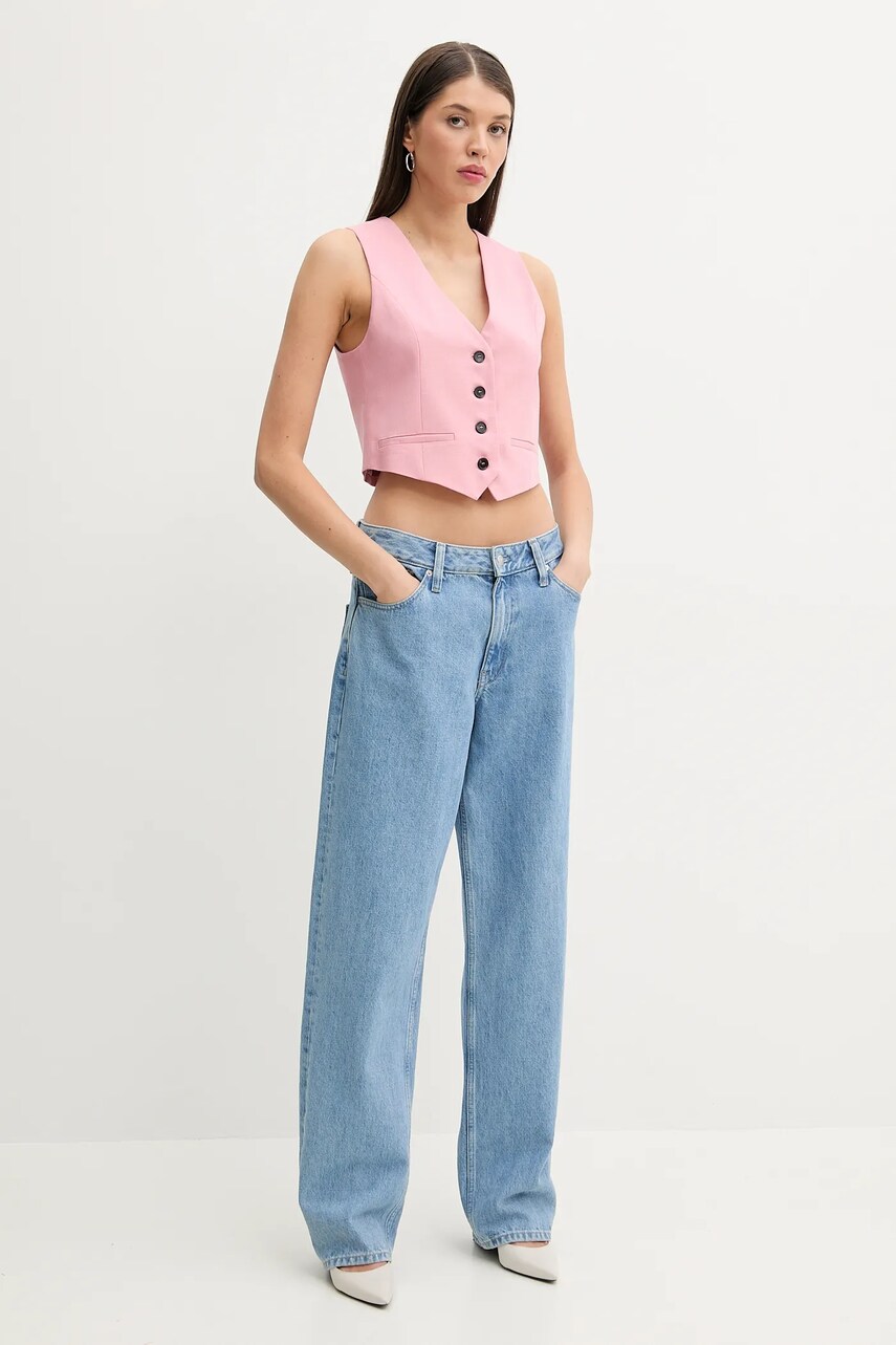 Безрукавка MSGM цвет розовый однобортная 3841MDW01.257106 Безрукавка MSGM цвет розовый однобортная 3841MDW01.257106