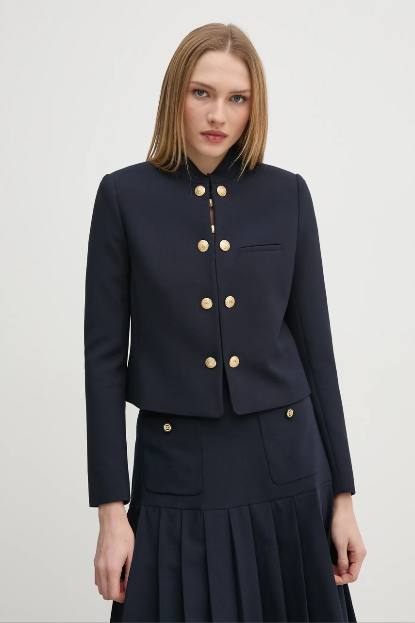 Піджак Tommy Hilfiger колір синій однобортний однотонний WW0WW44607 